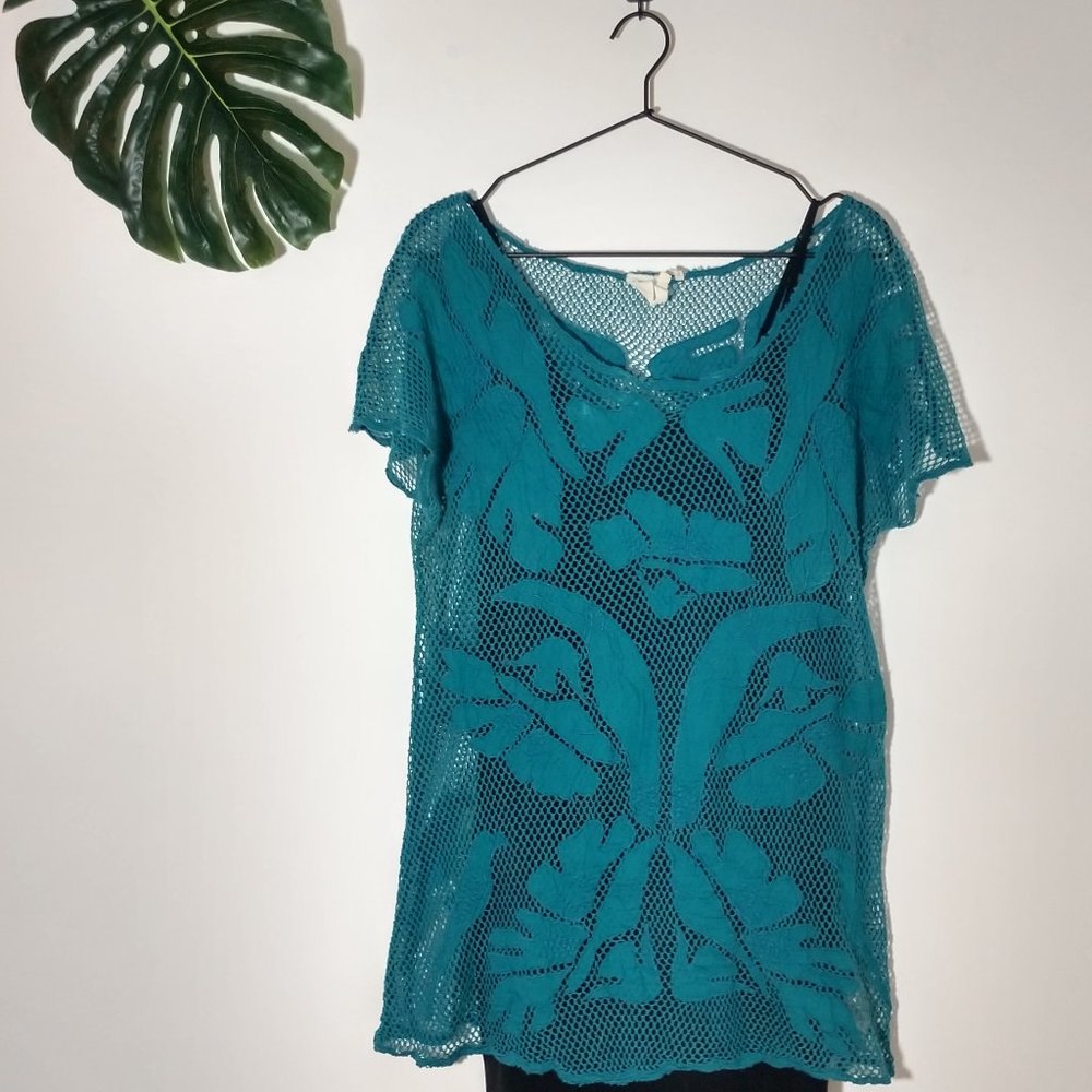 Anthropologie Lilka Aracari Cover Up - Turquoise S